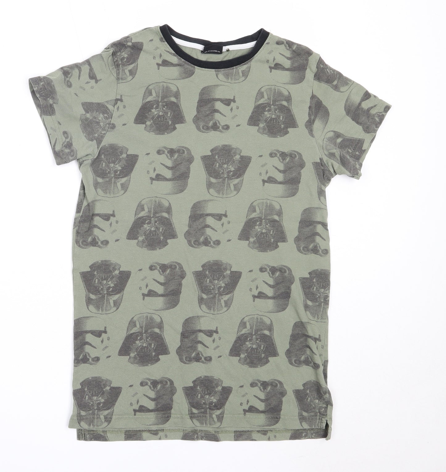 NEXT Boys Green  Cotton Basic T-Shirt Size 12 Years Round Neck  - star wars