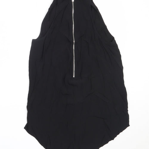New Look Womens Black  Viscose Basic Blouse Size 10 Round Neck