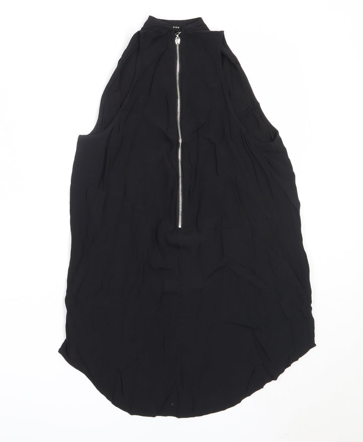 New Look Womens Black  Viscose Basic Blouse Size 10 Round Neck