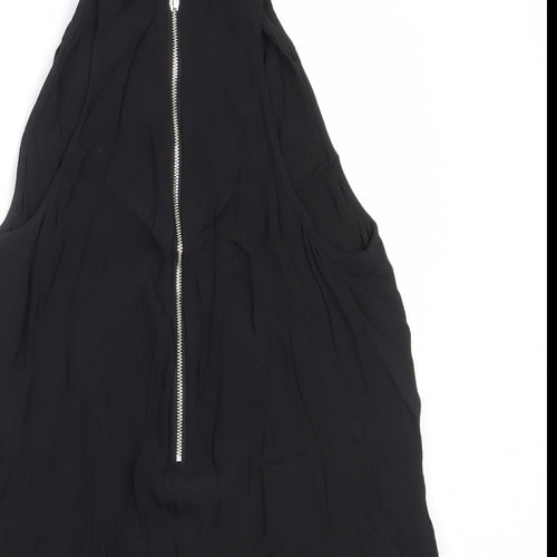 New Look Womens Black  Viscose Basic Blouse Size 10 Round Neck