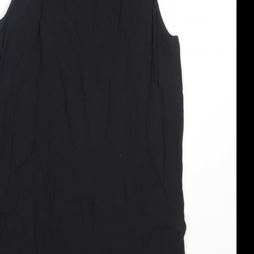 New Look Womens Black  Viscose Basic Blouse Size 10 Round Neck