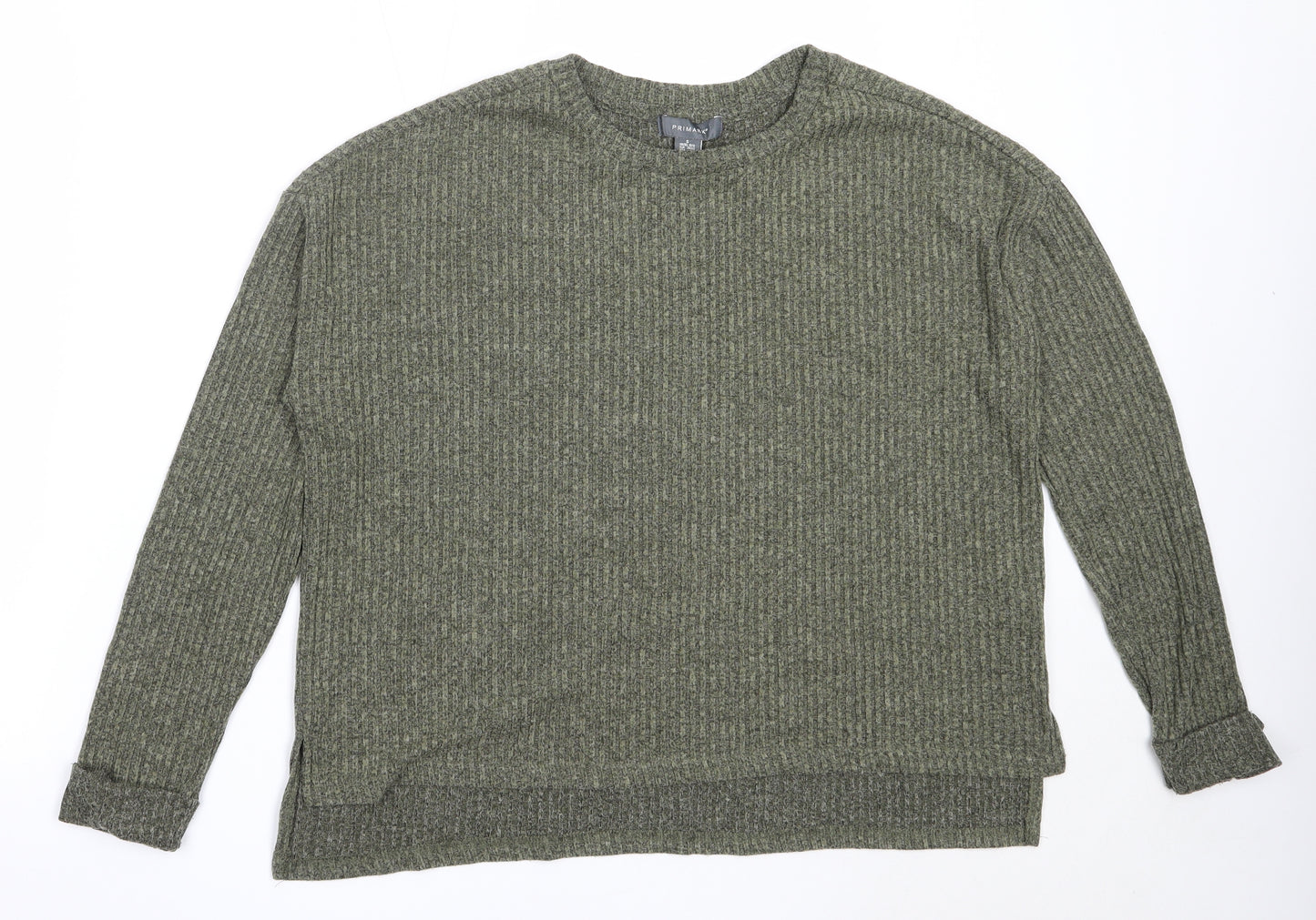 Primark Womens Green Round Neck  Polyester Pullover Jumper Size S