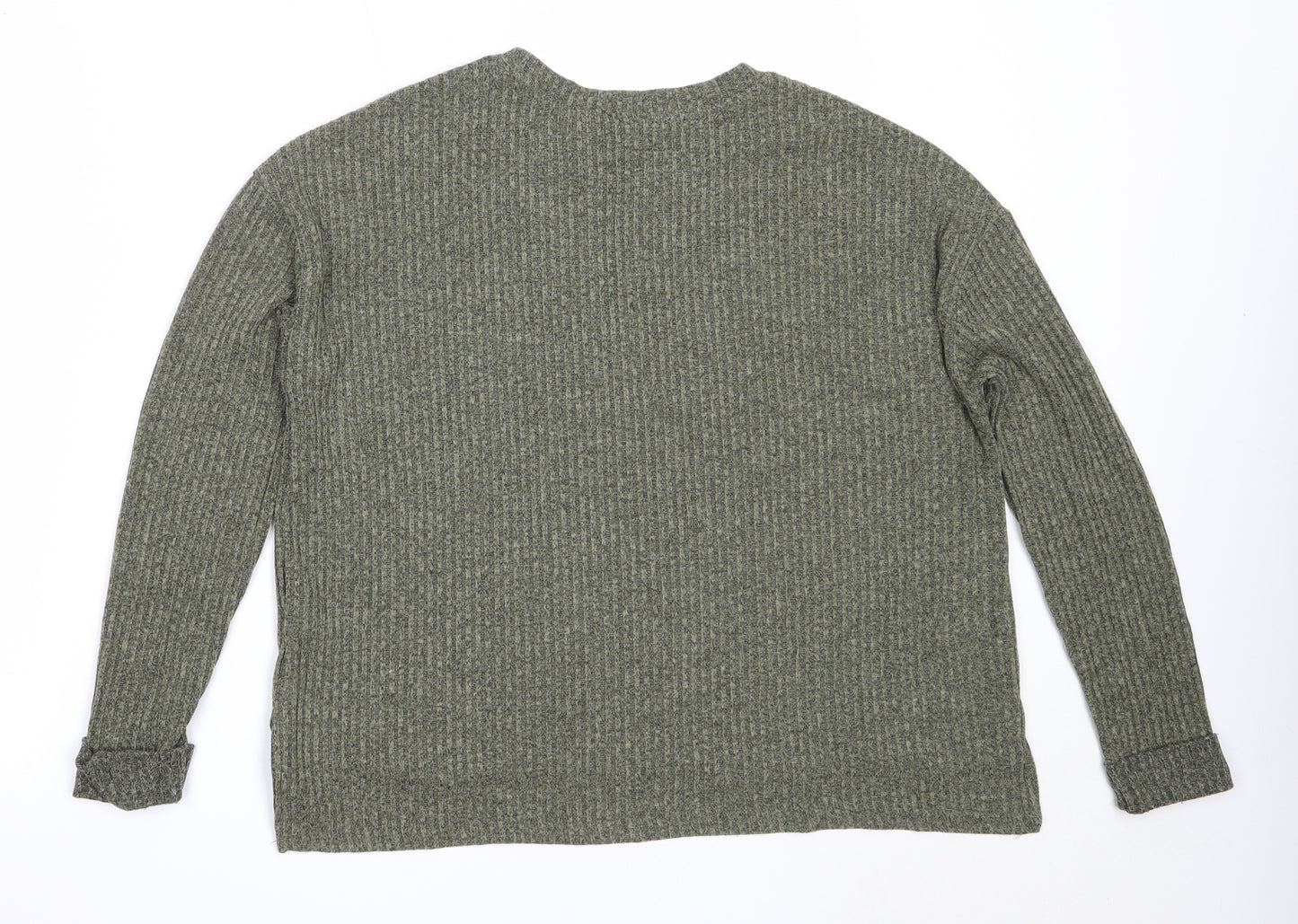 Primark Womens Green Round Neck  Polyester Pullover Jumper Size S