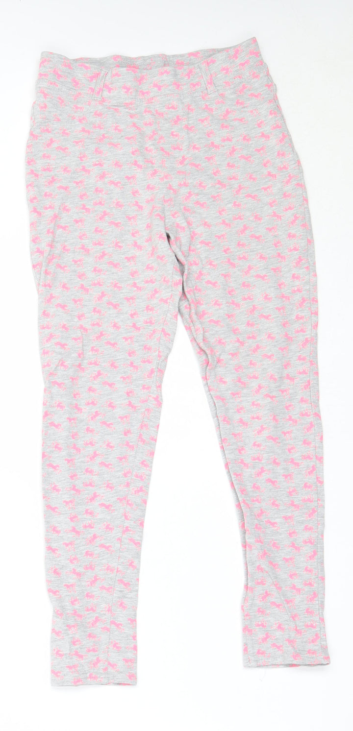 Matalan Girls Grey  Cotton Capri Trousers Size 11 Years  Regular