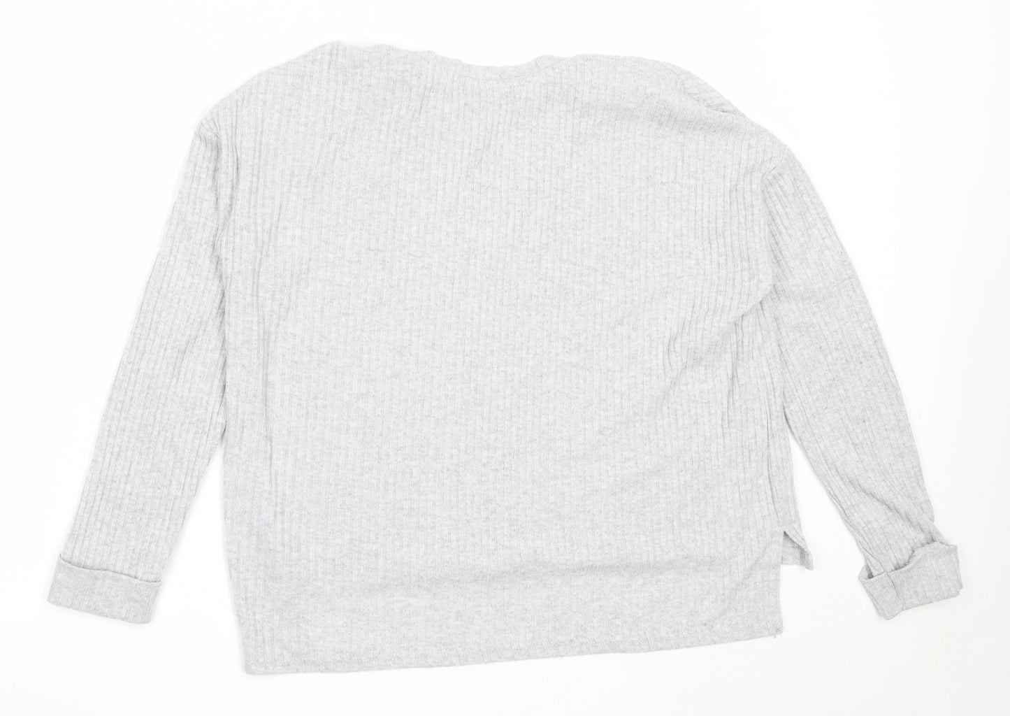 Primark Womens Grey Round Neck  Polyester Pullover Jumper Size S