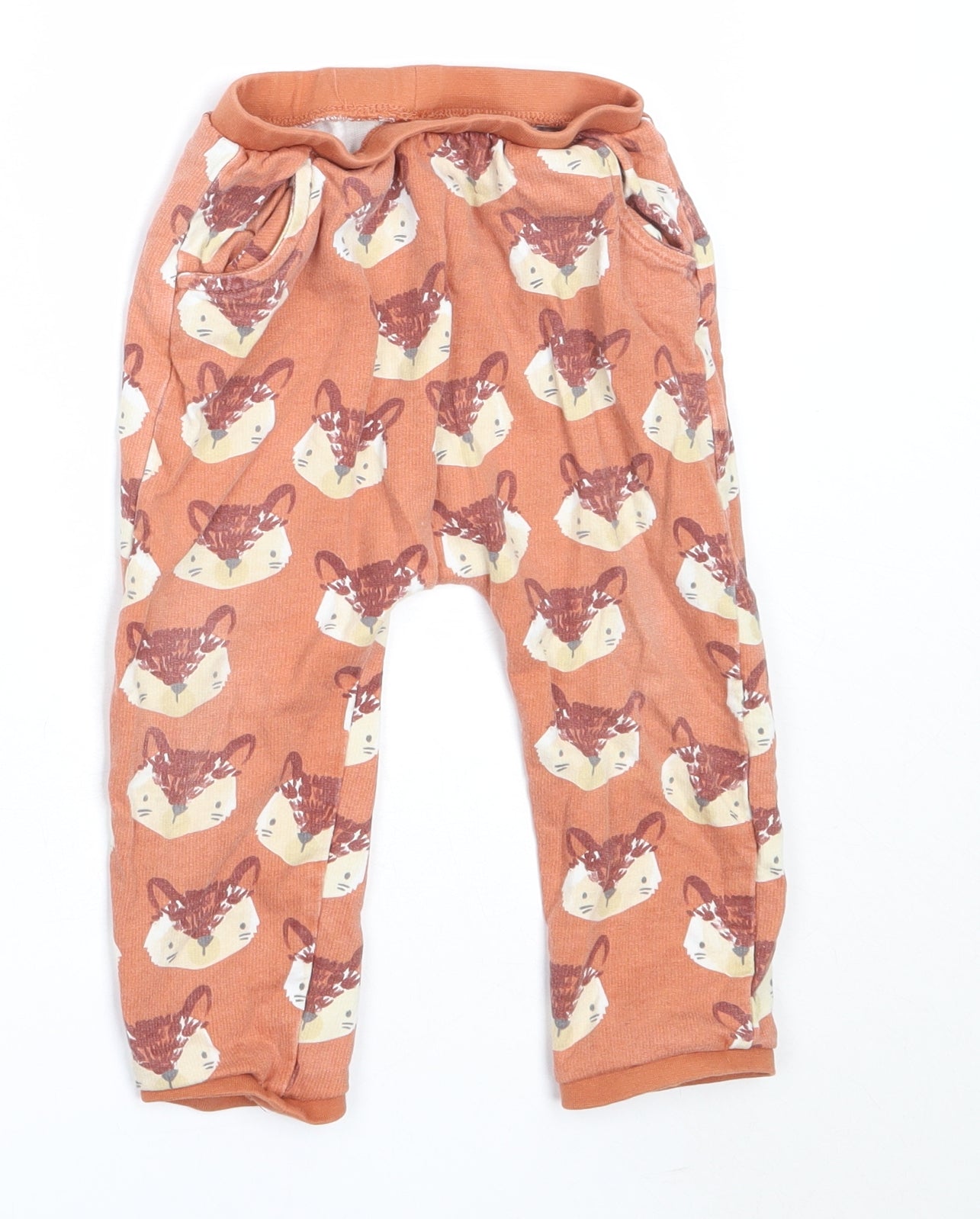 TU Boys Orange  Cotton Capri Trousers Size 18-24 Months