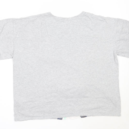 NEXT Womens Grey Solid Cotton Top Pyjama Top Size M