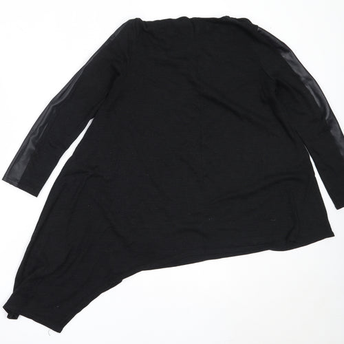 Select Womens Black Round Neck  Polyester Pullover Jumper Size 16
