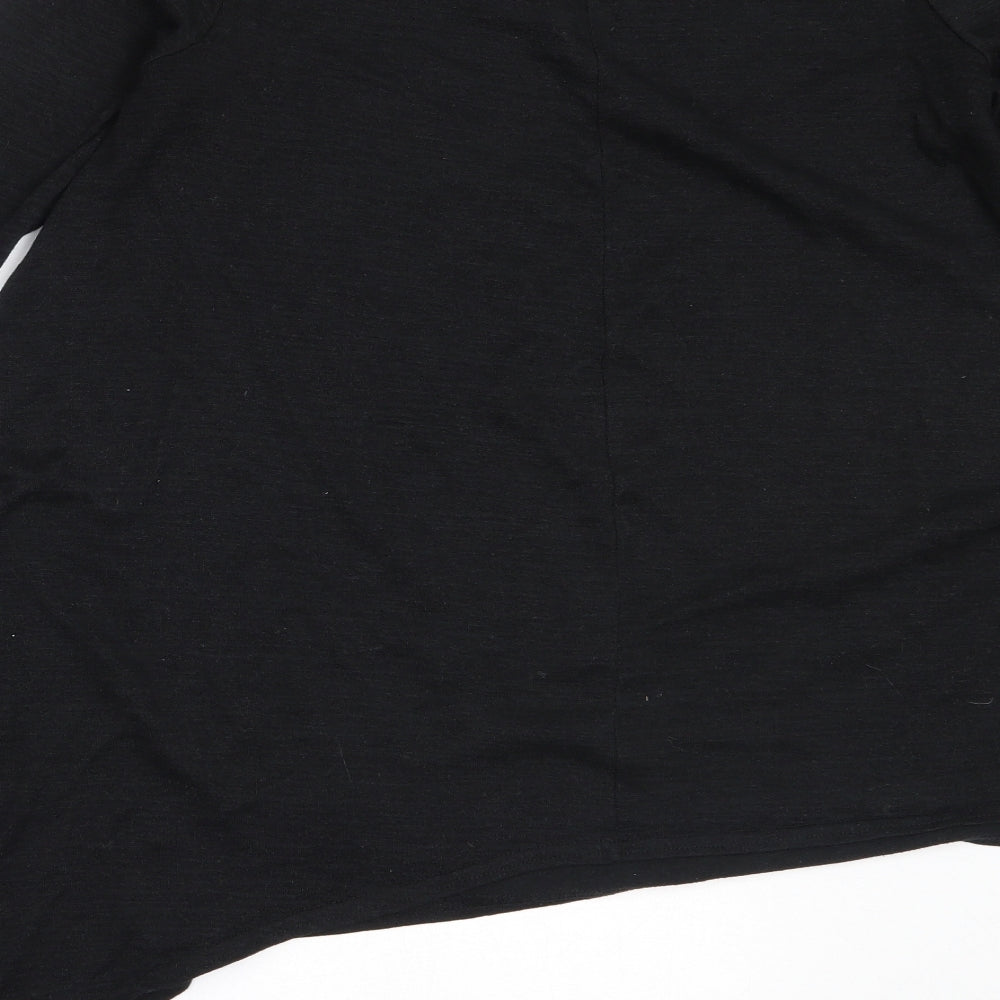 Select Womens Black Round Neck  Polyester Pullover Jumper Size 16