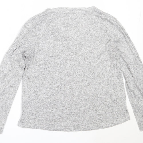 Avenue Womens Grey V-Neck  Viscose Pullover Jumper Size 12