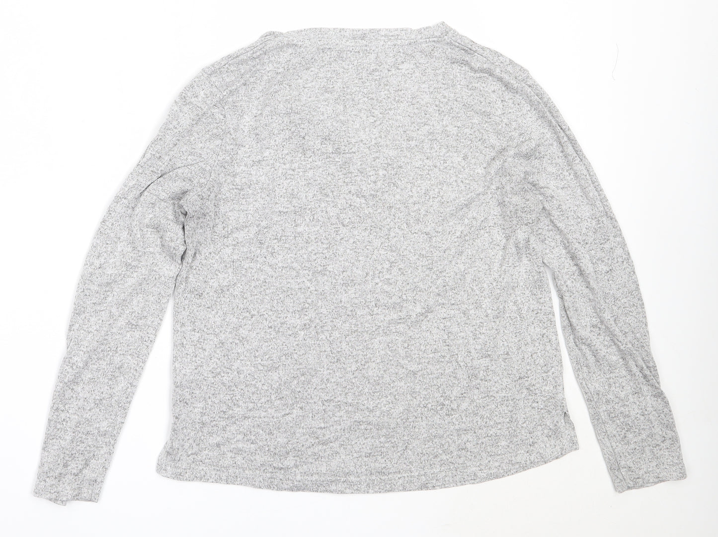 Avenue Womens Grey V-Neck  Viscose Pullover Jumper Size 12
