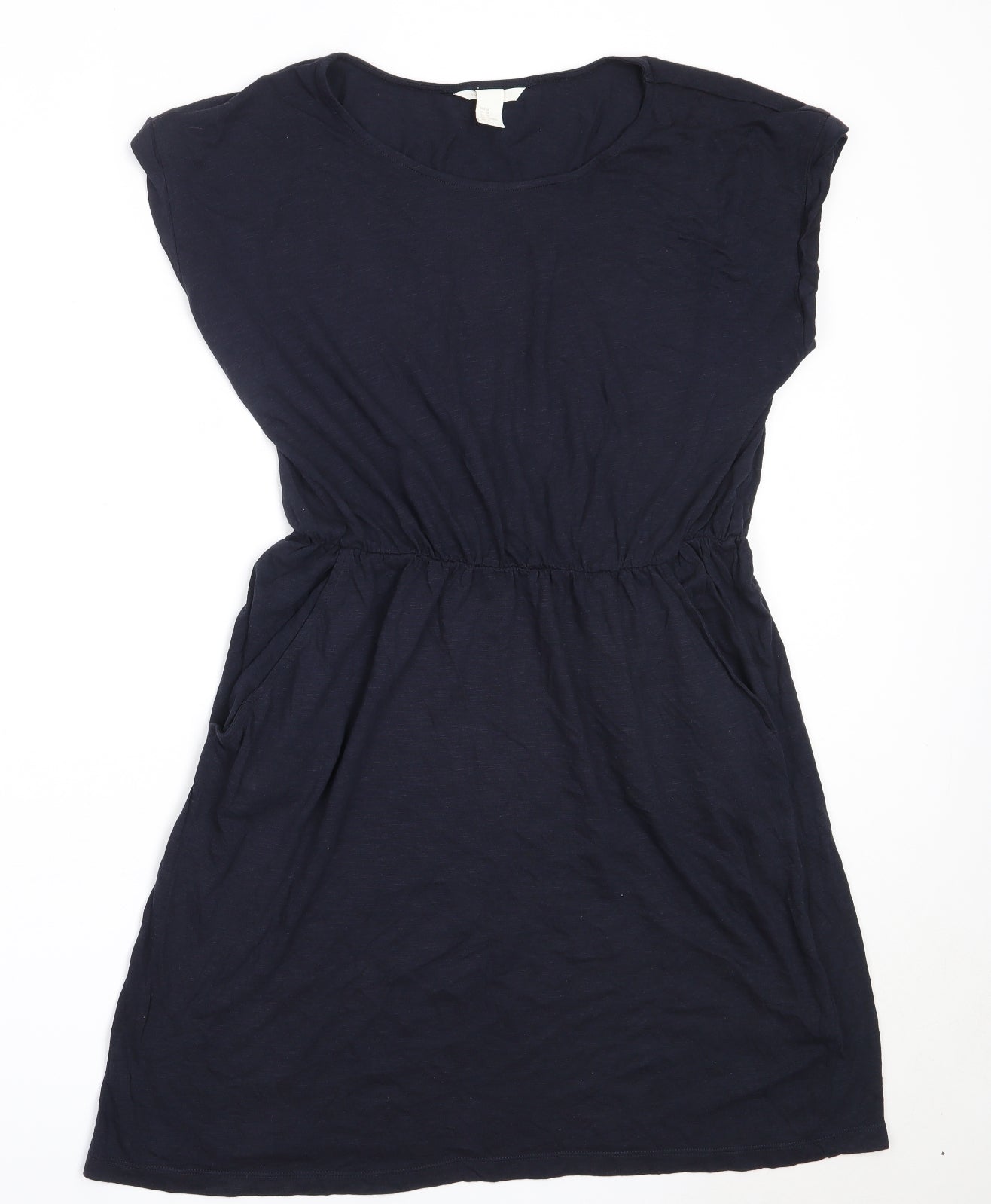H&M Womens Blue  Cotton Fit & Flare  Size M  Round Neck