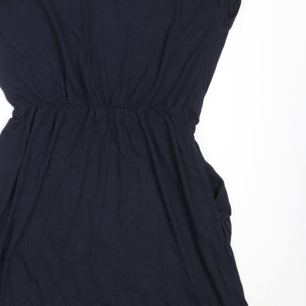 H&M Womens Blue  Cotton Fit & Flare  Size M  Round Neck
