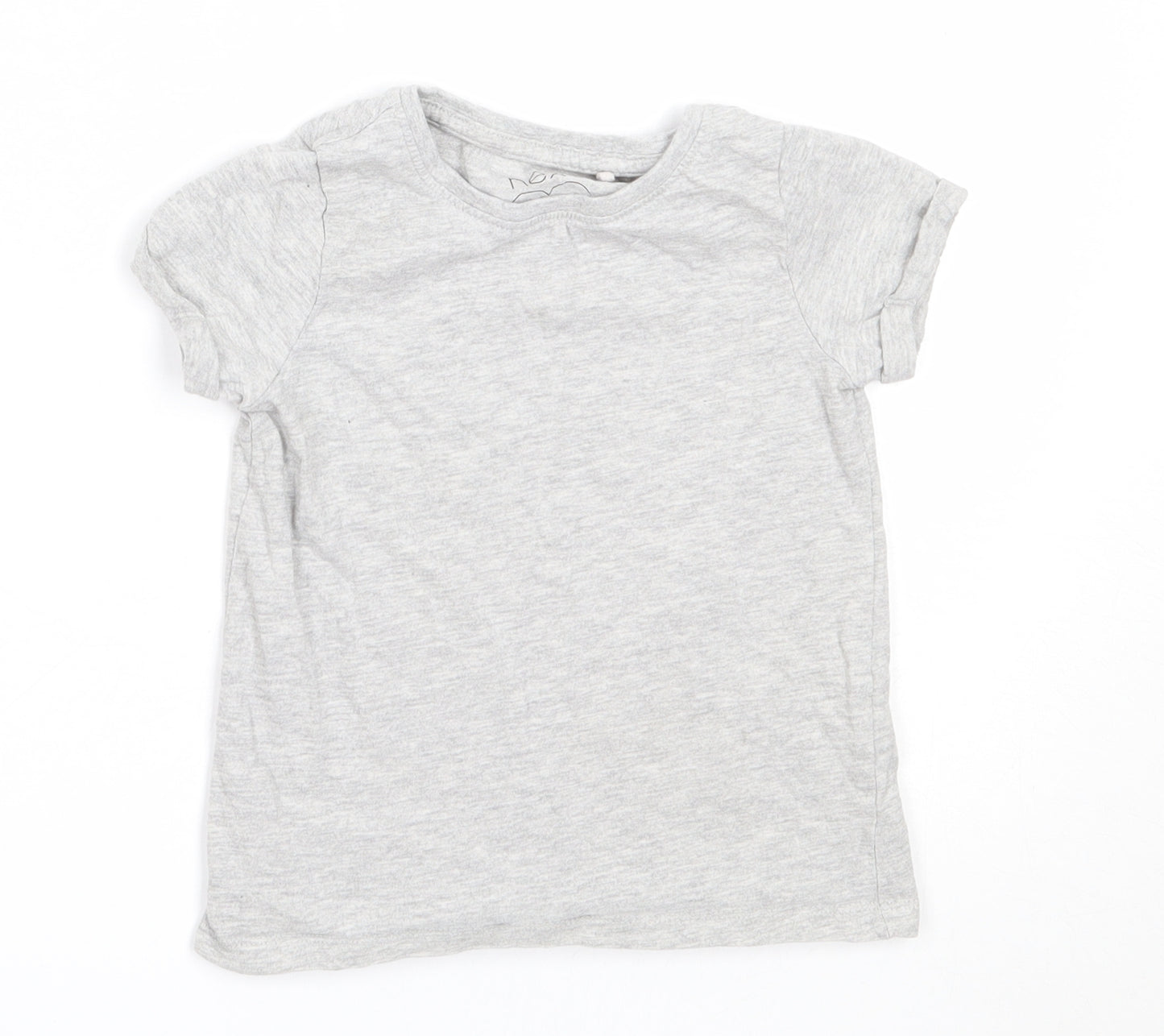 NEXT Girls Grey  Cotton Basic T-Shirt Size 4 Years Round Neck