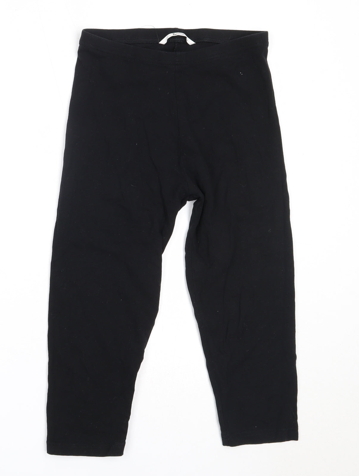 TU Womens Black  Cotton Cropped Leggings Size 12