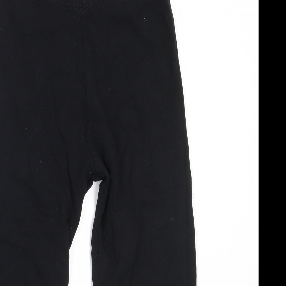 TU Womens Black  Cotton Cropped Leggings Size 12