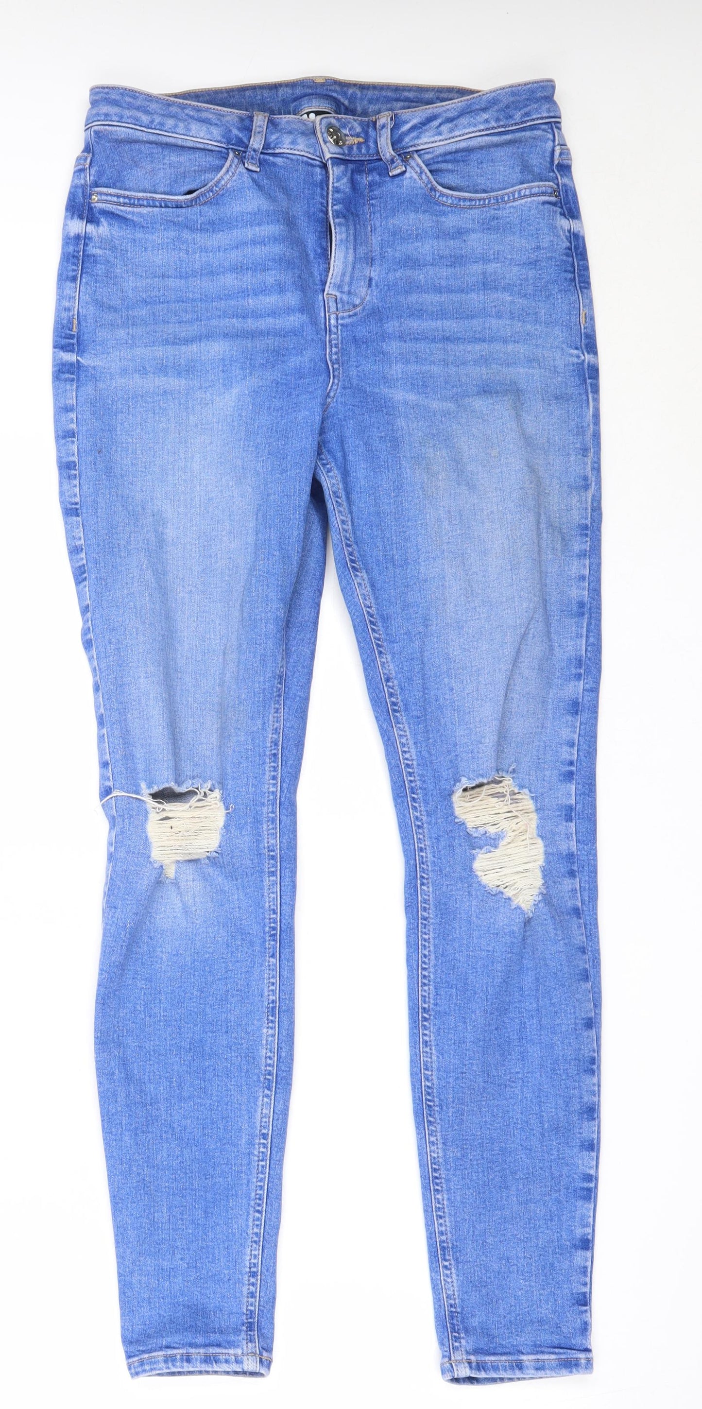 Very Womens Blue  Cotton Skinny Jeans Size 10 L28 in Regular