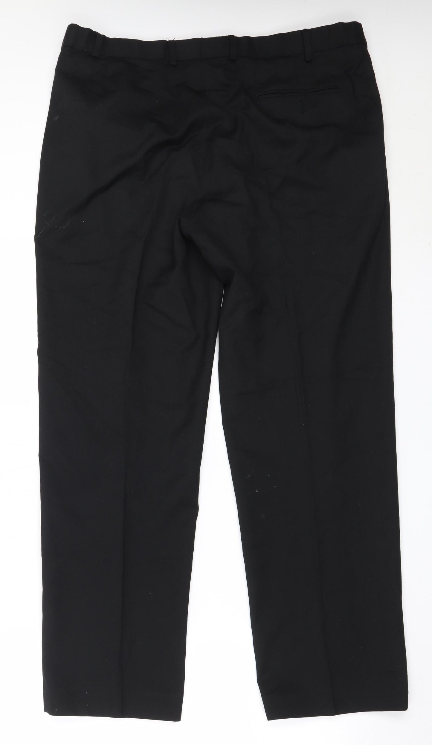 Marks and Spencer Mens Black  Polyester Trousers  Size 38 in L31 in Regular