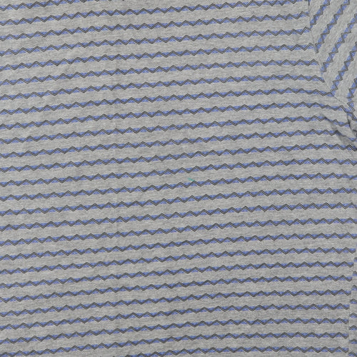 GBeorge Mens Grey Geometric Cotton  T-Shirt Size S Crew Neck
