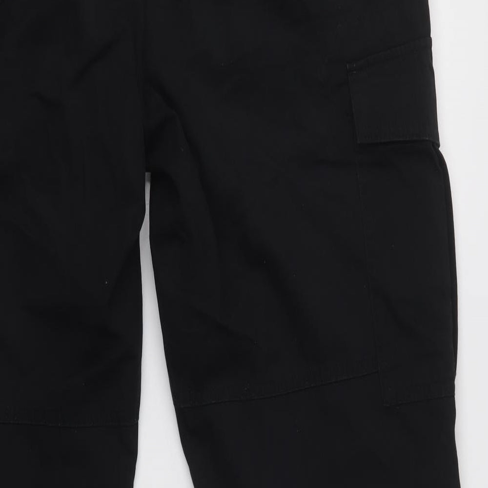 M&S Mens Black  Cotton Cargo Trousers Size 38 L31 in Regular Button