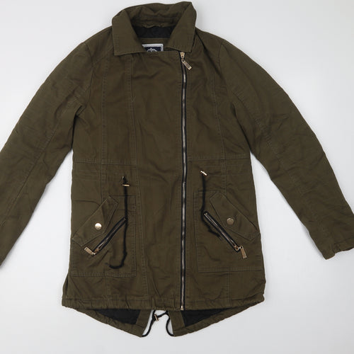 Miss Unique Womens Green   Parka Jacket Size 8  Zip