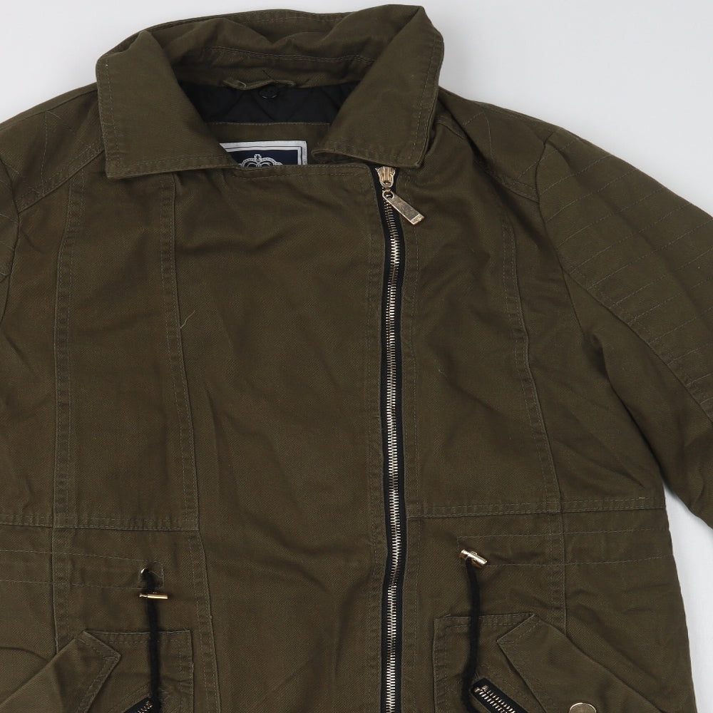 Miss Unique Womens Green   Parka Jacket Size 8  Zip