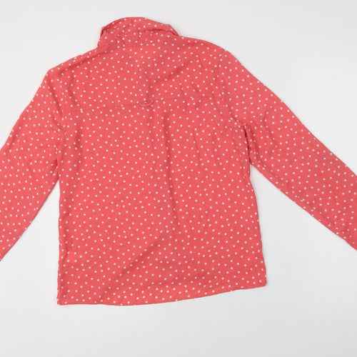 NEXT Womens Pink Geometric Polyester Basic Button-Up Size 10 Collared - Star Print