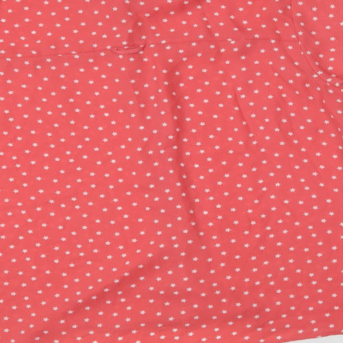 NEXT Womens Pink Geometric Polyester Basic Button-Up Size 10 Collared - Star Print