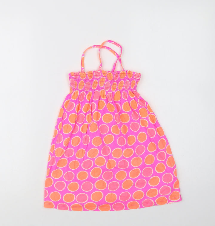 Gap Girls Pink Geometric Cotton A-Line  Size 3 Years  Square Neck