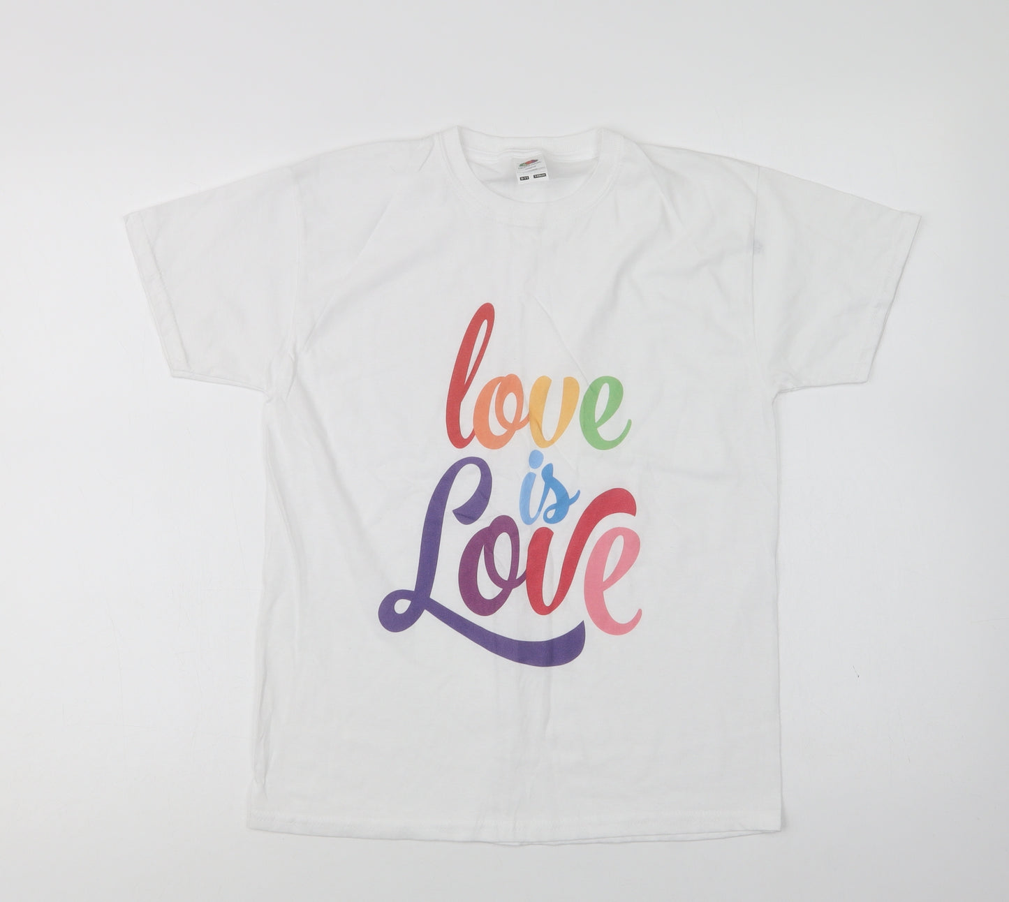 Fruit of the Loom Girls White  Cotton Basic Polo Size 9-10 Years Crew Neck