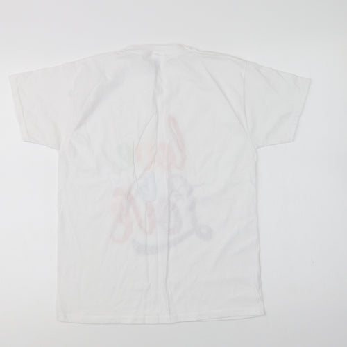 Fruit of the Loom Girls White  Cotton Basic Polo Size 9-10 Years Crew Neck