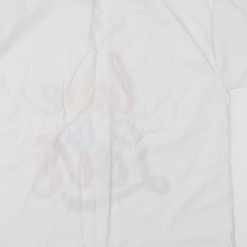 Fruit of the Loom Girls White  Cotton Basic Polo Size 9-10 Years Crew Neck