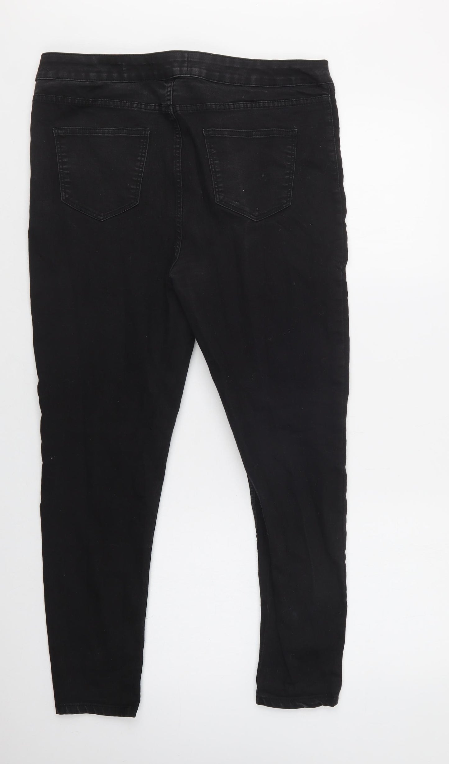 New Look Womens Black  Cotton Jegging Jeans Size 16 L28 in Regular Button