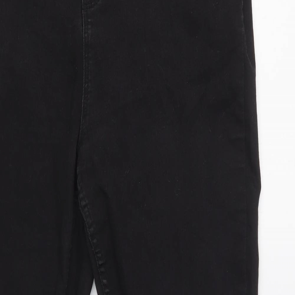 New Look Womens Black  Cotton Jegging Jeans Size 16 L28 in Regular Button