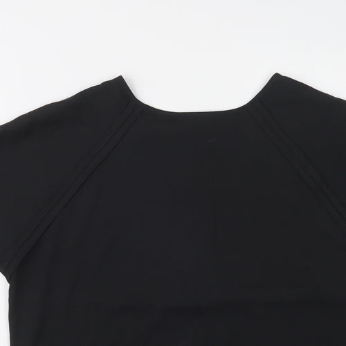 Papaya Womens Black  Polyester Basic Blouse Size 10 Crew Neck