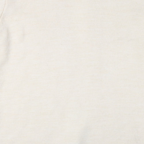 TU Womens Ivory V-Neck  Acrylic Cardigan Jumper Size 10