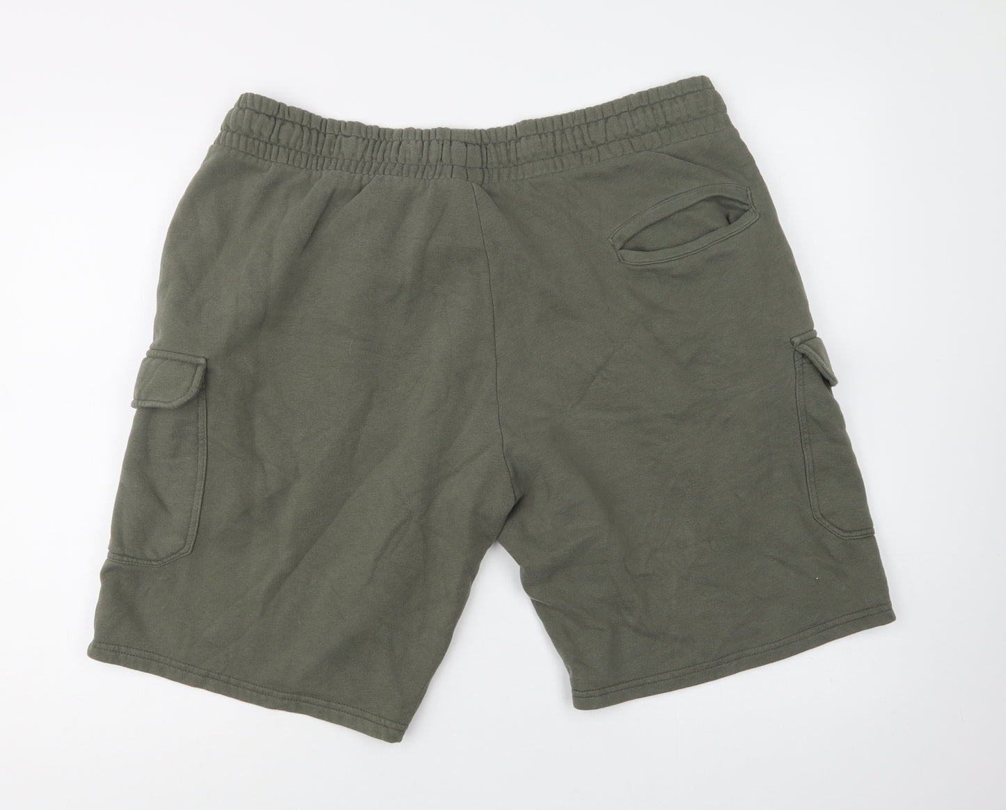 F&F Mens Green  Cotton Cargo Shorts Size XL L10 in Regular Drawstring