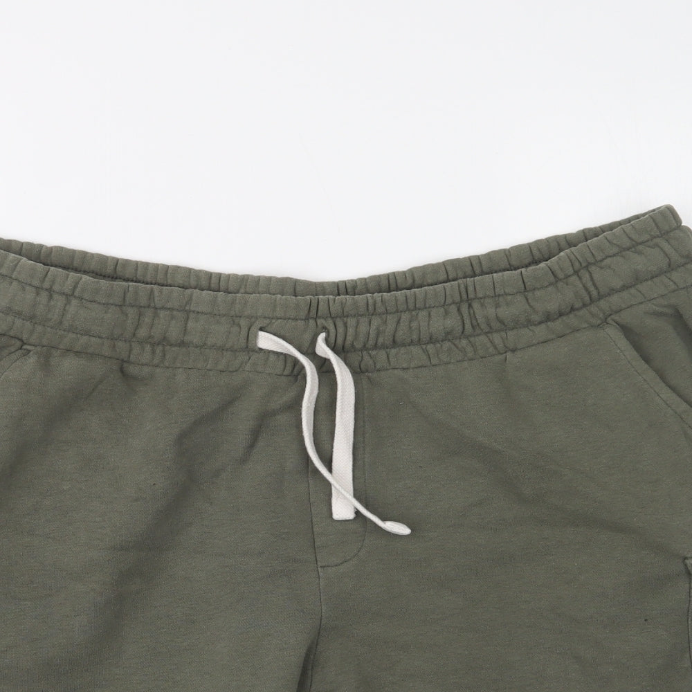 F&F Mens Green  Cotton Cargo Shorts Size XL L10 in Regular Drawstring