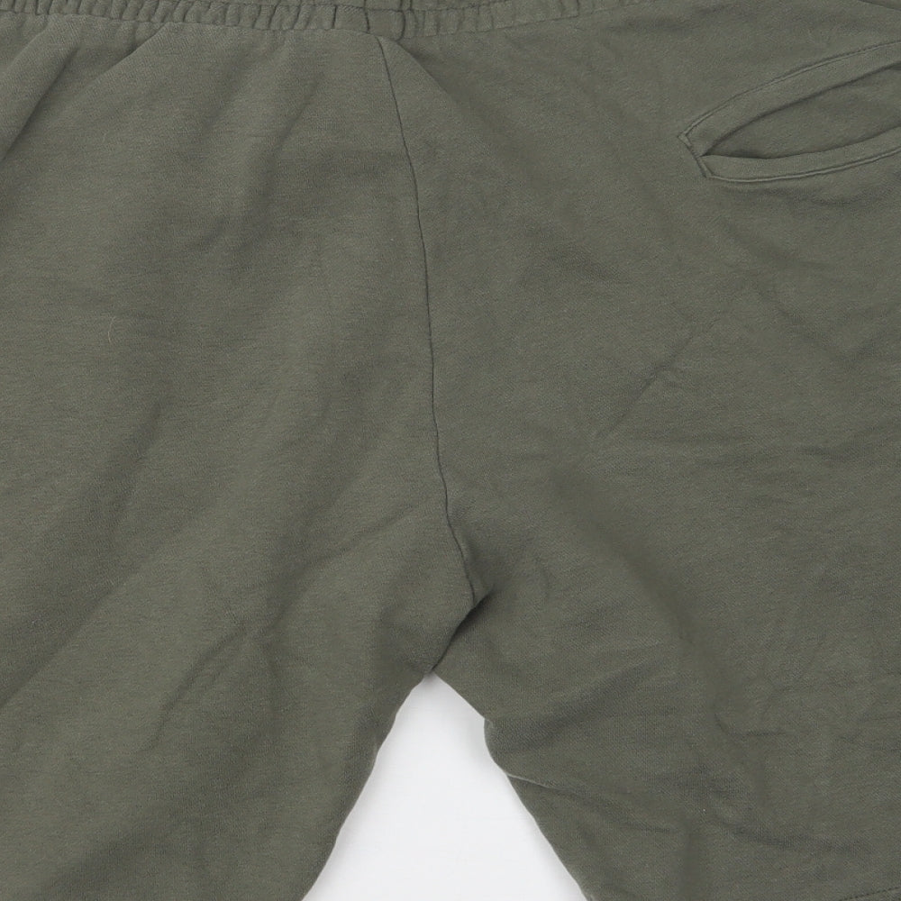 F&F Mens Green  Cotton Cargo Shorts Size XL L10 in Regular Drawstring