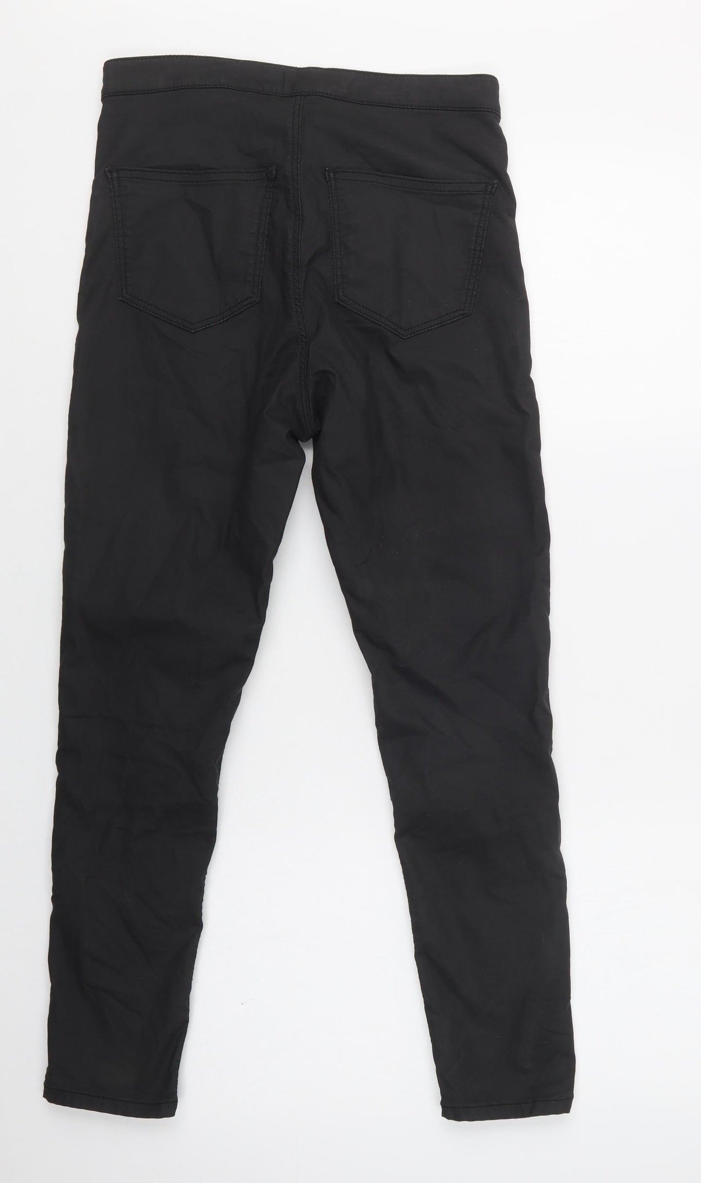 Topshop Womens Black  Cotton Jegging Jeans Size 30 L30 in Regular Button - Coated