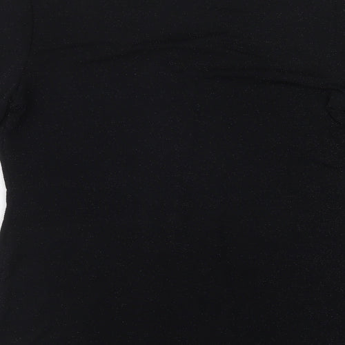 Bonmarché Womens Black  Nylon Basic Blouse Size 12 V-Neck