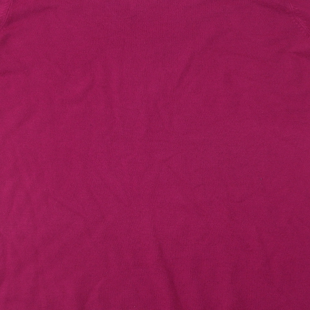 BHS Womens Purple V-Neck  Acrylic Tunic Jumper Size 22
