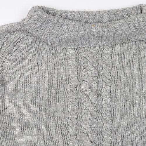 George Womens Grey Roll Neck  Acrylic Tunic Jumper Size 14