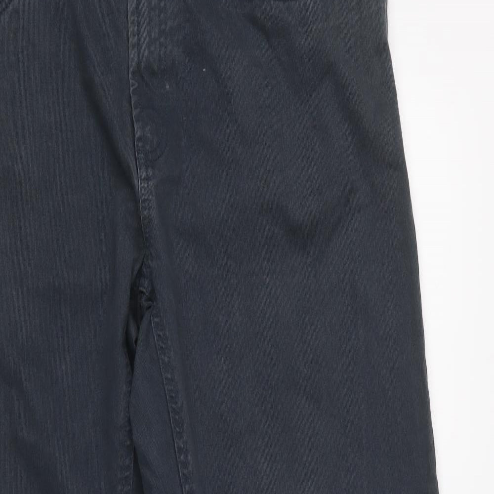 BHS Mens Grey  Cotton Wide-Leg Jeans Size 36 L29 in Regular Button