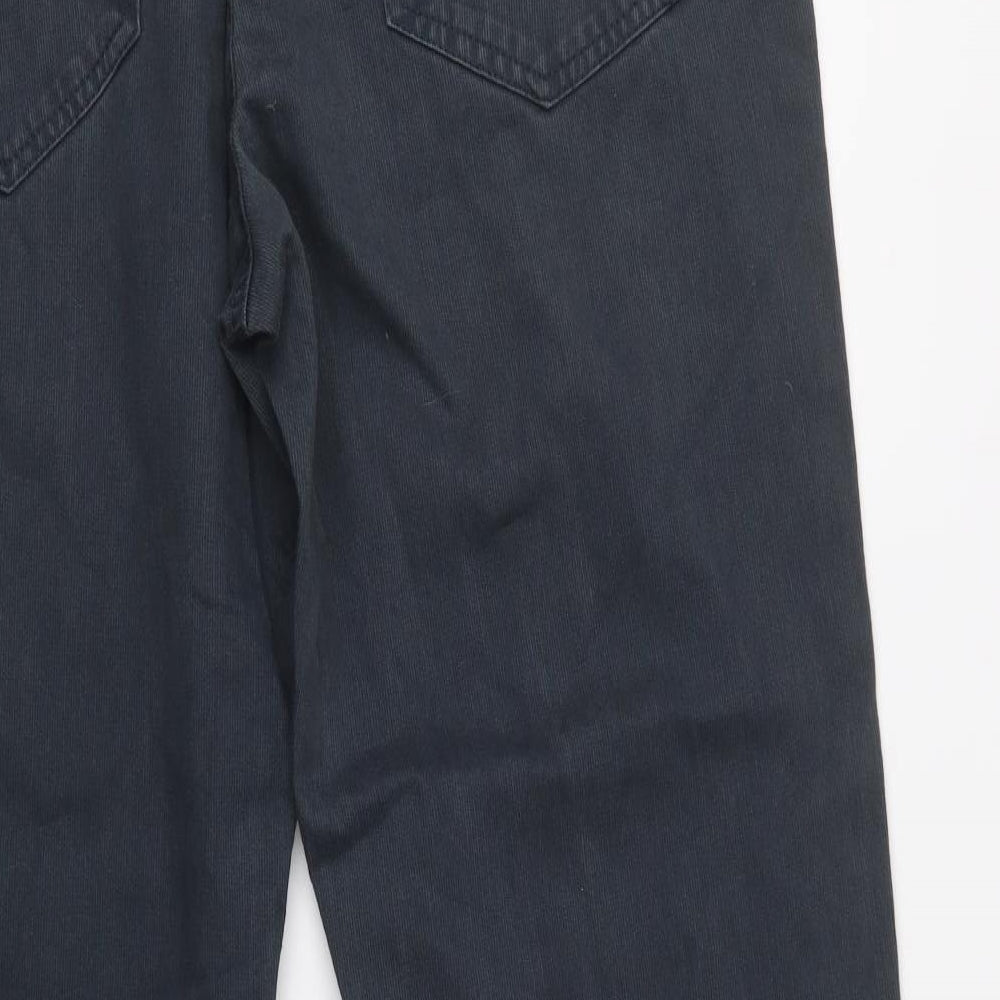 BHS Mens Grey  Cotton Wide-Leg Jeans Size 36 L29 in Regular Button