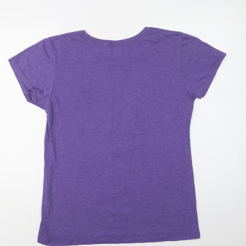 Duck Co Womens Purple  Cotton Basic T-Shirt Size XL Crew Neck