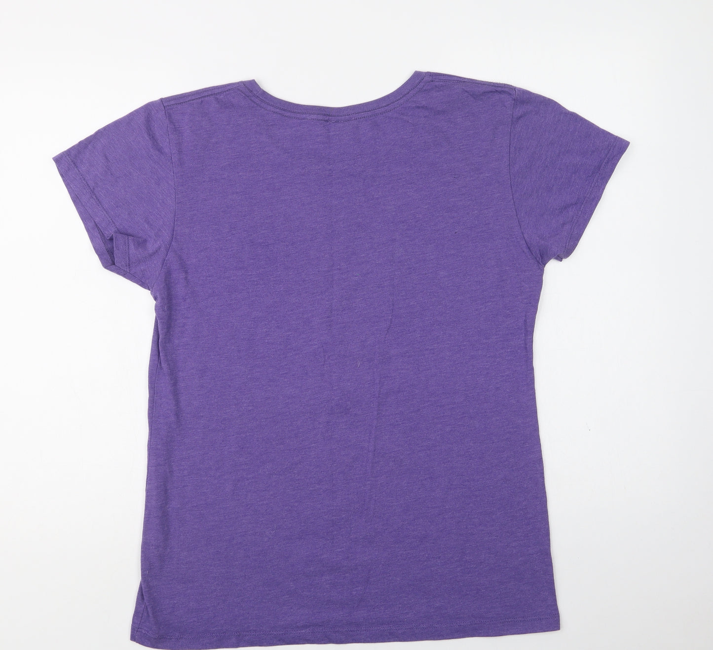 Duck Co Womens Purple  Cotton Basic T-Shirt Size XL Crew Neck