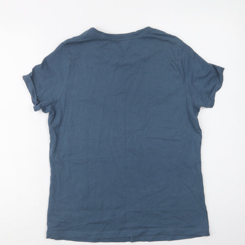 Very Womens Green  Cotton Basic T-Shirt Size 12 Crew Neck