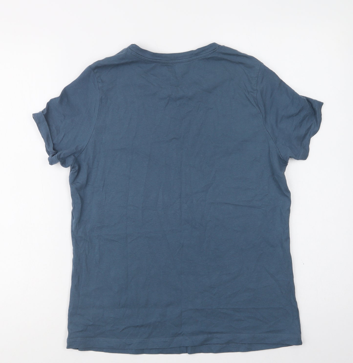 Very Womens Green  Cotton Basic T-Shirt Size 12 Crew Neck