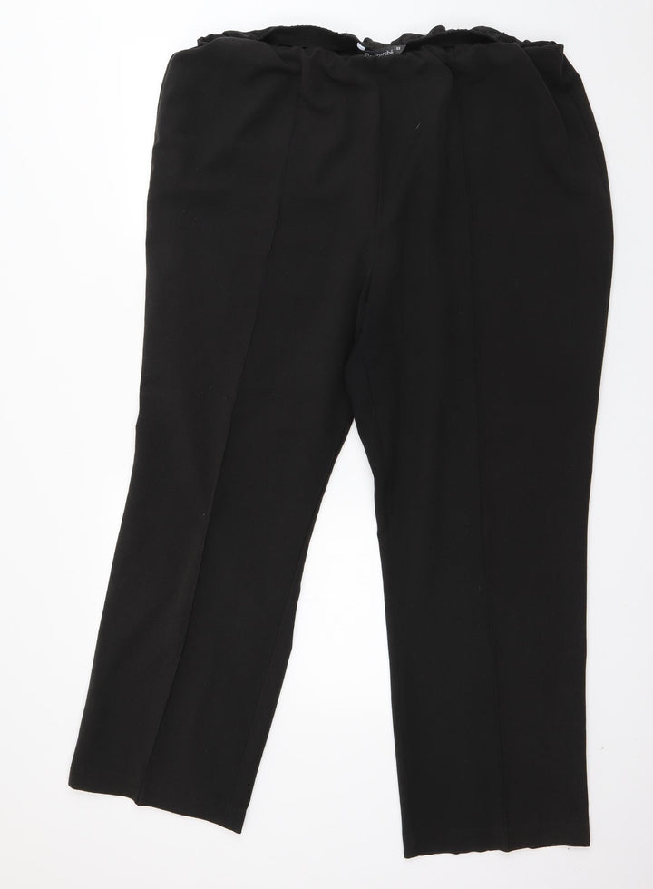 Bonmarché Womens Black Polyester Trousers Size 22 L27 in Regular